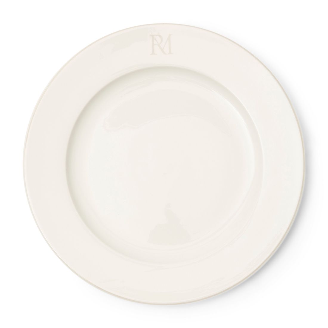 Talerz RM monogram śr. 27cm porcelana biała