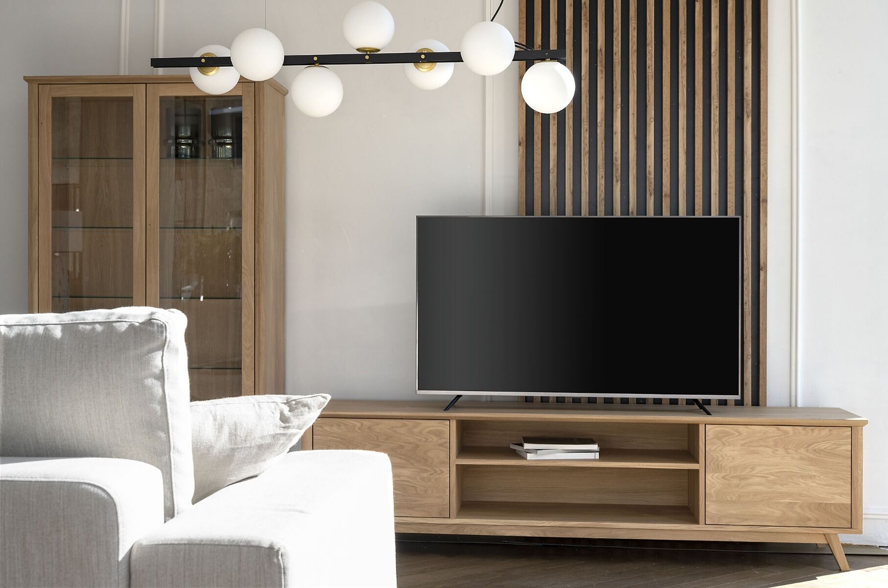 Komoda TV XL Quercia 210x57x48 cm Dąb Naturalny