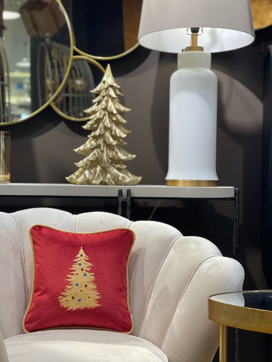 Poduszka Christmas tree red gold 35x35cm by Maja Laptos