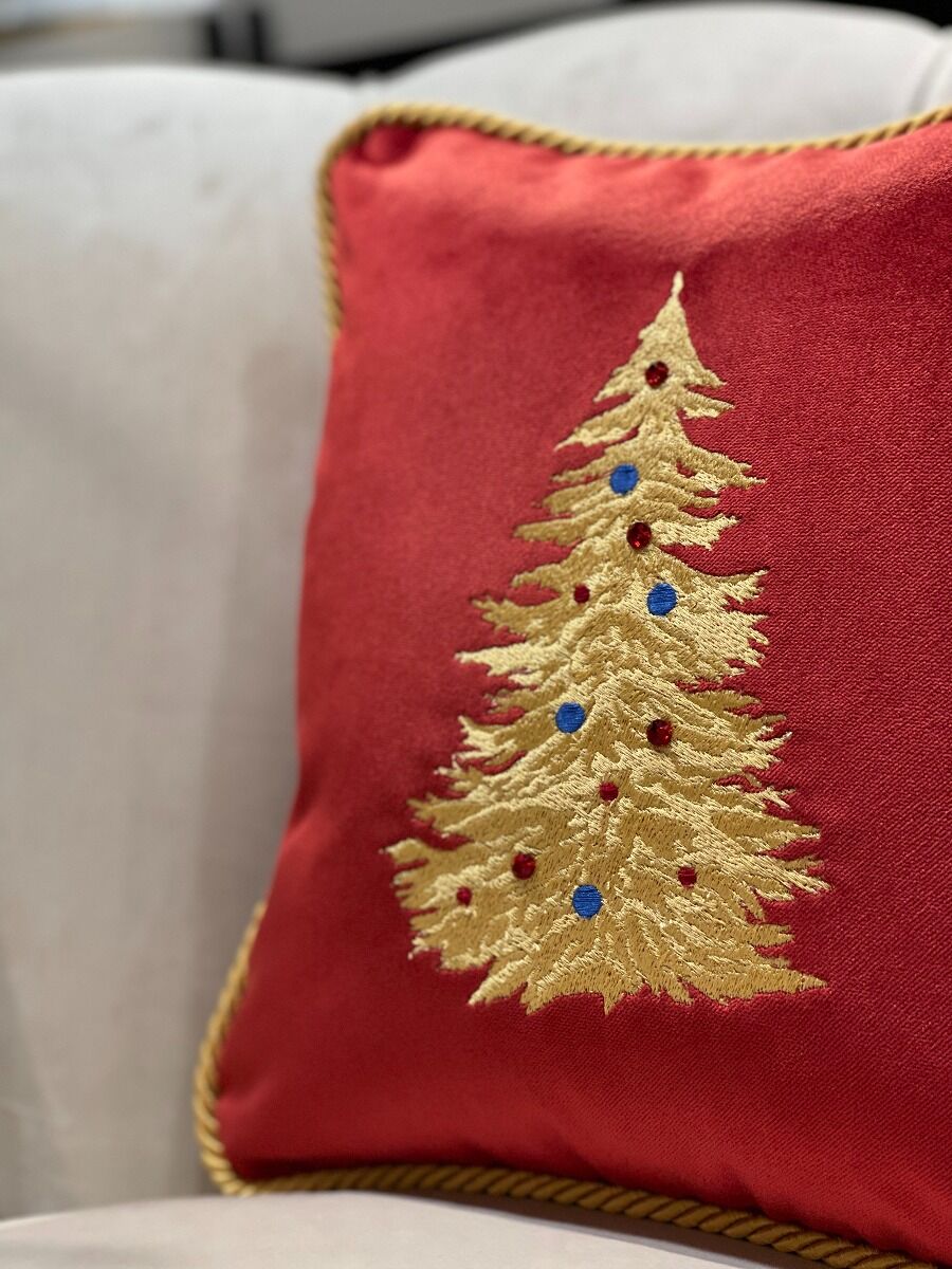 Poduszka Christmas tree red gold 35x35cm by Maja Laptos