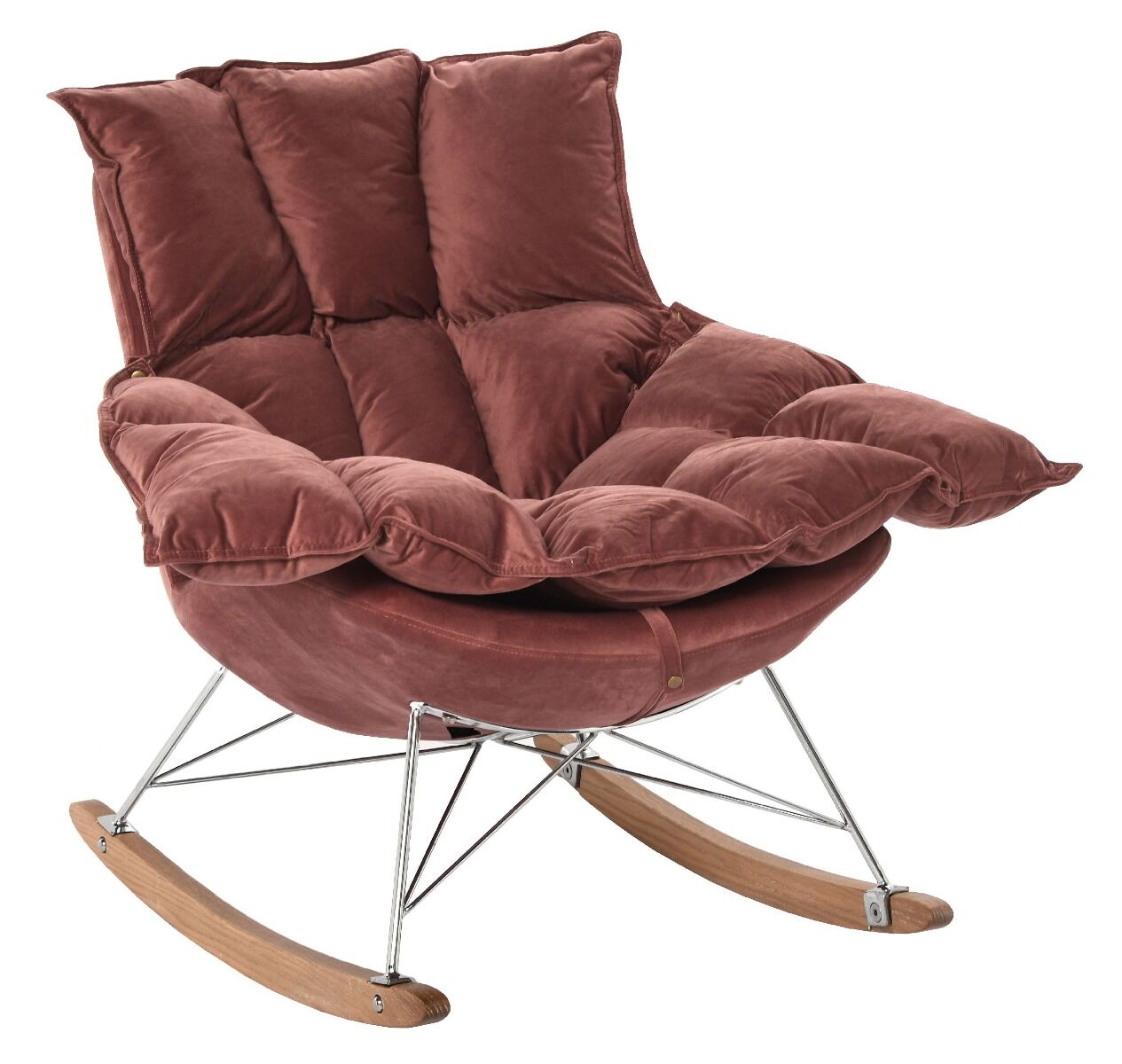Fotel bujany Lieslie różowy 90x102x85cm