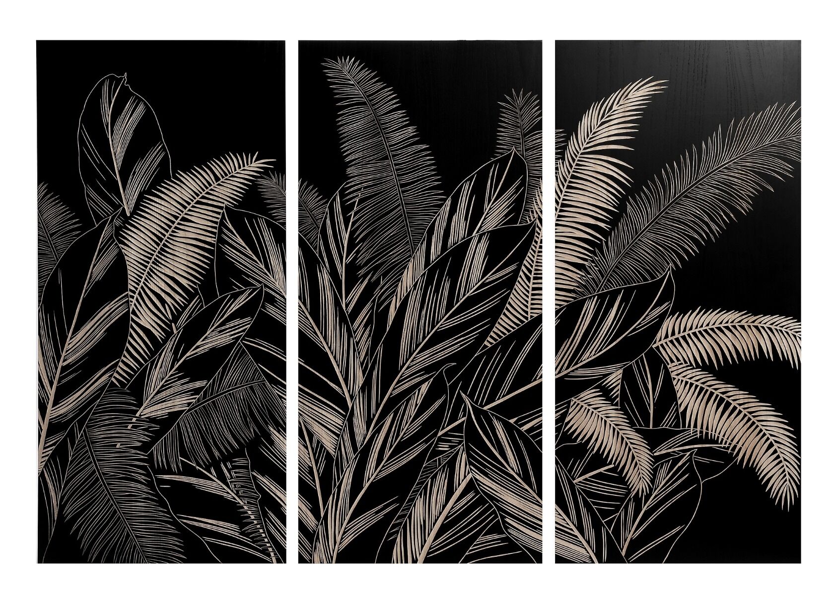 Panel dekoracyjny Fern Leaves 3 częściowy 60x4x130cm