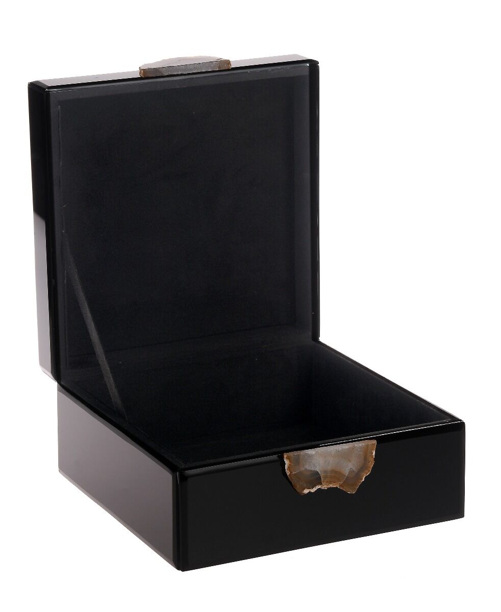 Pudełko ozdobne Cofanetto z uchwytem z agatu 21x21x10cm