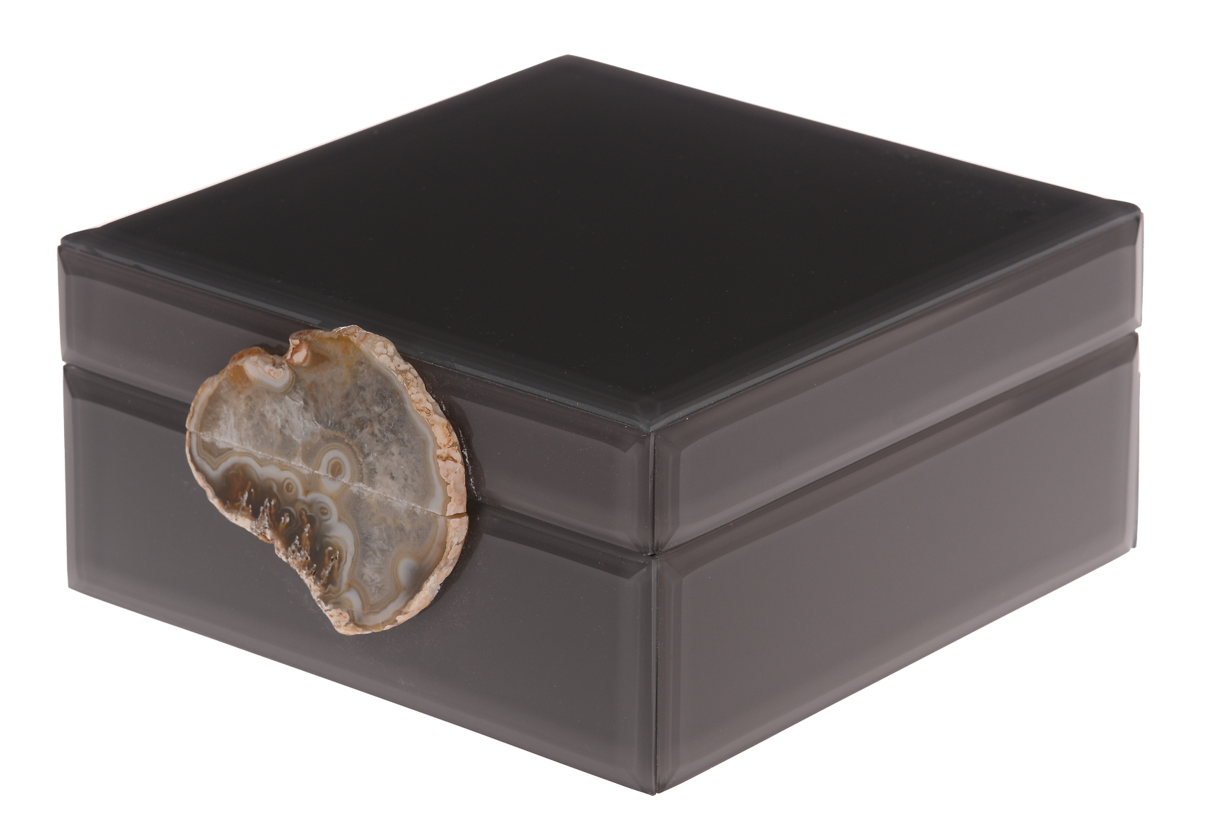 Pudełko ozdobne Cofanetto z uchwytem z agatu 16x16x7,5 cm 