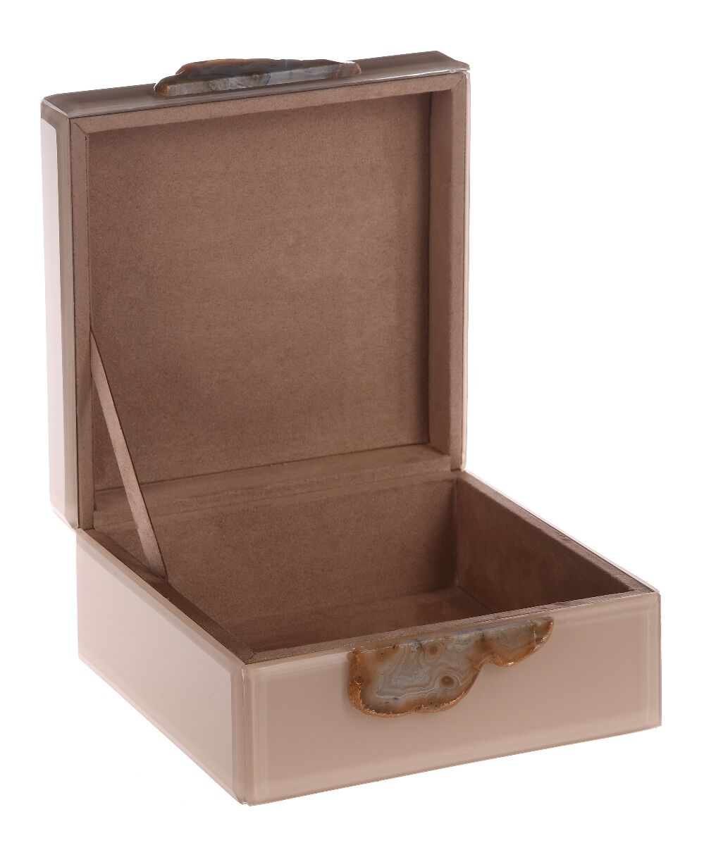 Pudełko ozdobne Cofanetto z uchwytem z agatu 16x16x7,5  cm