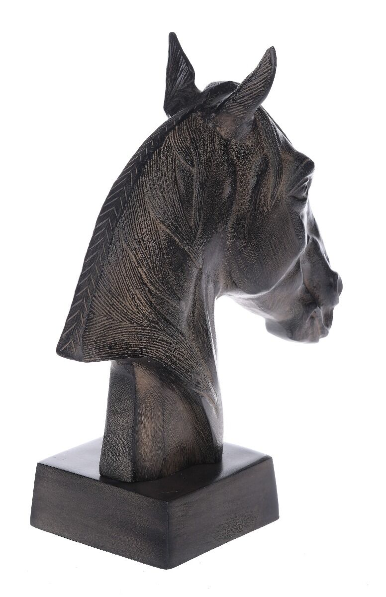 Figurka głowa konia na drewnianej podstawie 12x28x32cm