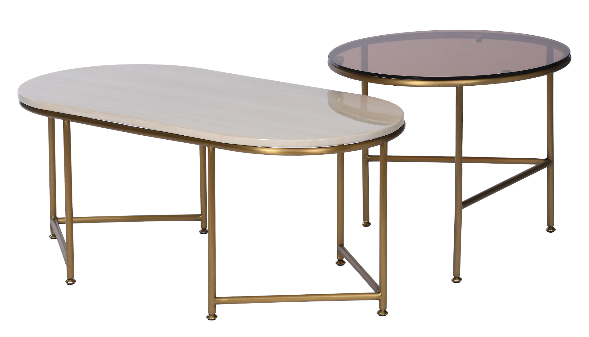 Set 2 stolików Finezza 100x50x42cm / 60x48cm