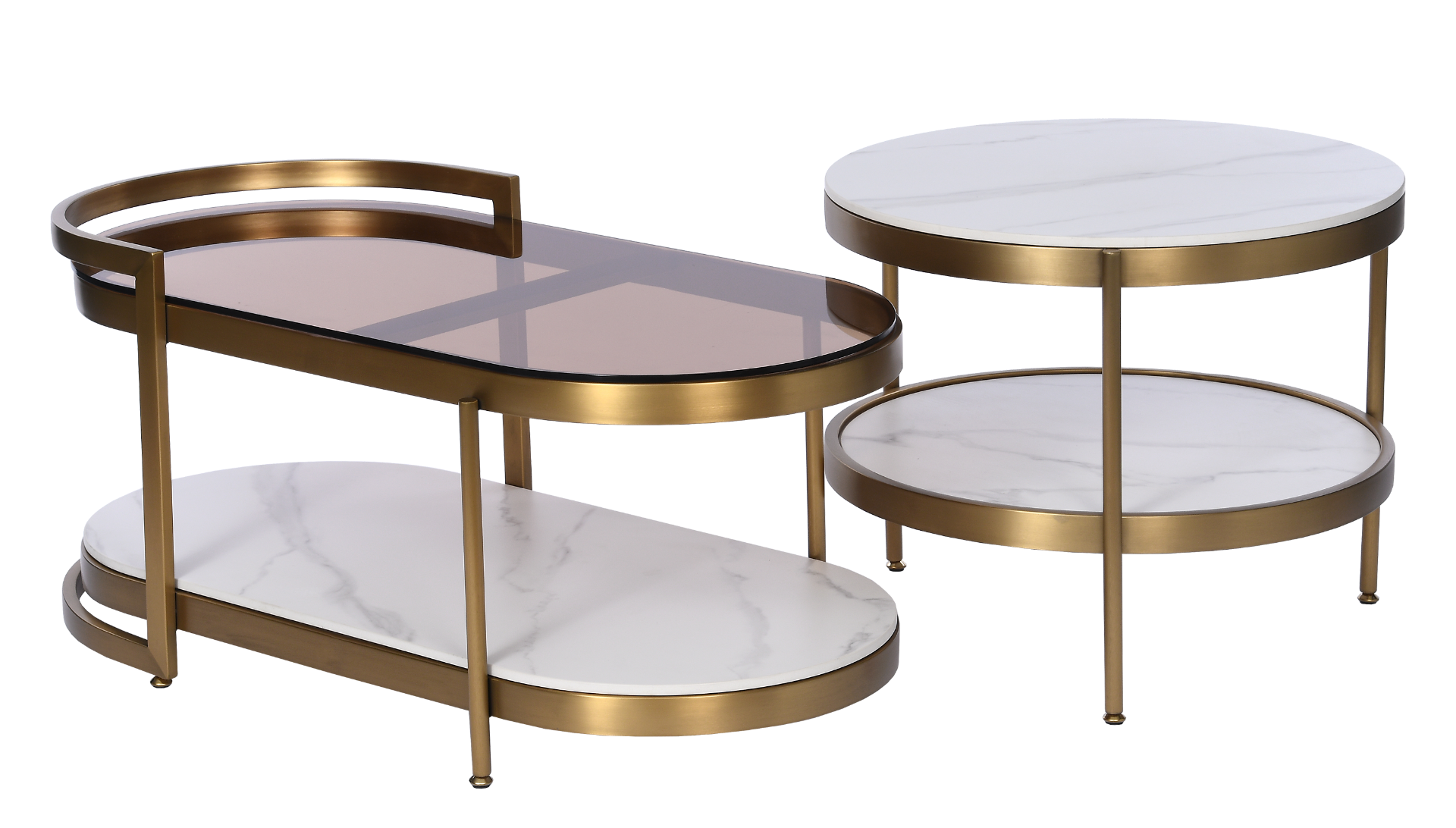 Set 2 stolików kawowych Binari 100x50x42cm / 60x48cm