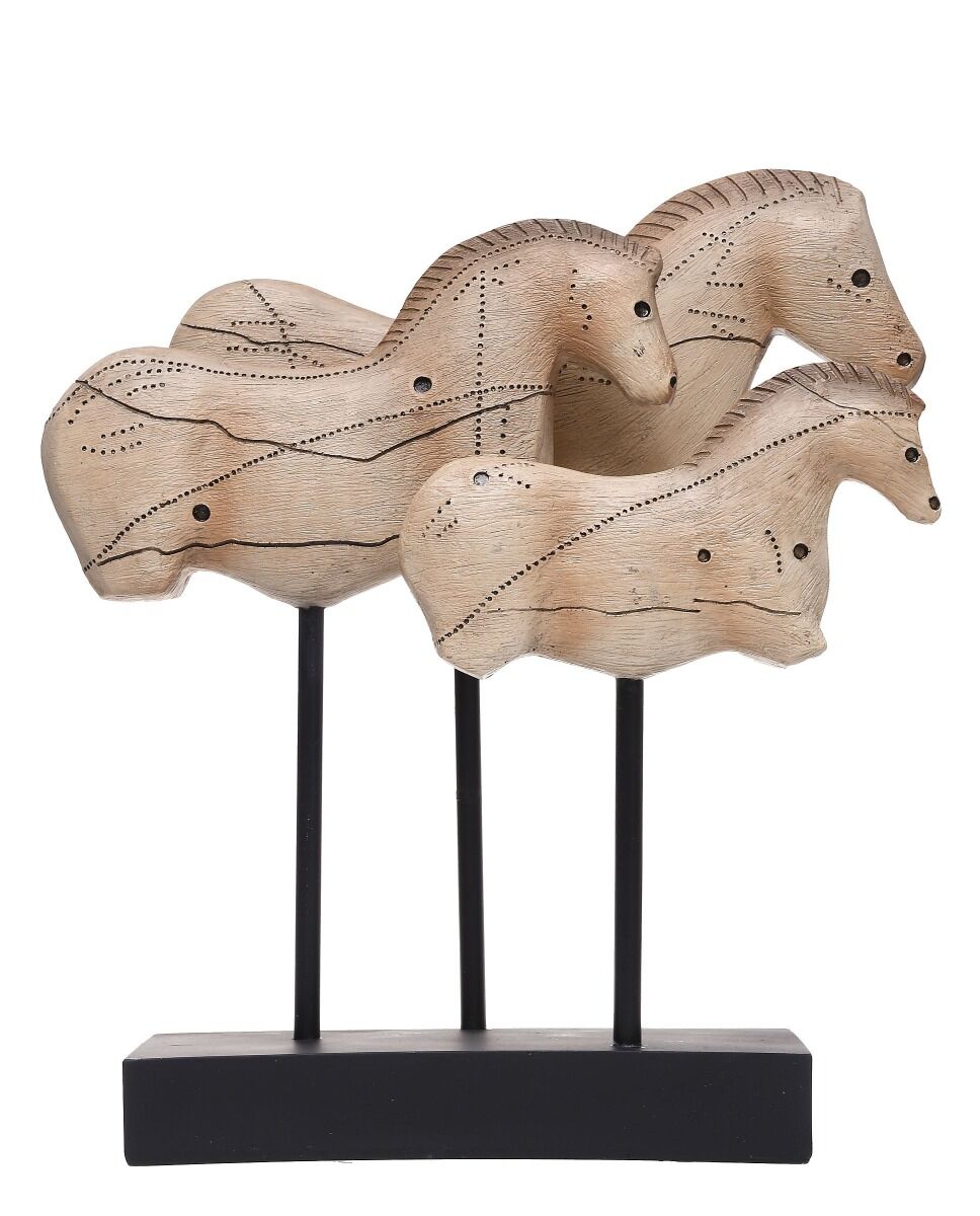 Figurka 3 konie Antique 35x13x39 cm