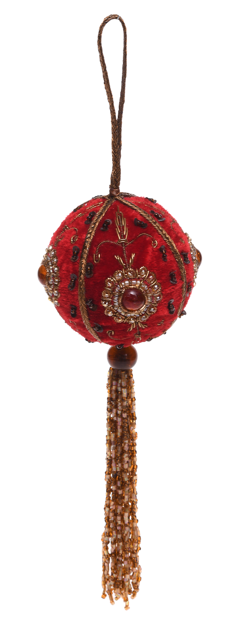Ornament Haftowana Bombka z chwostem 7,5 cm