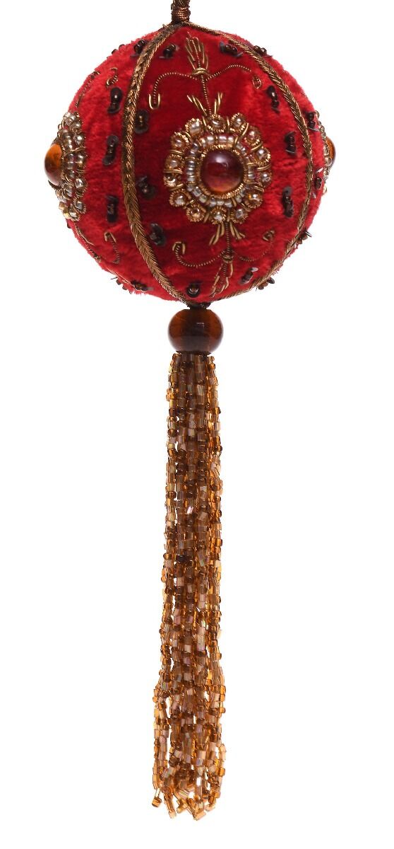 Ornament Haftowana Bombka z chwostem 7,5 cm