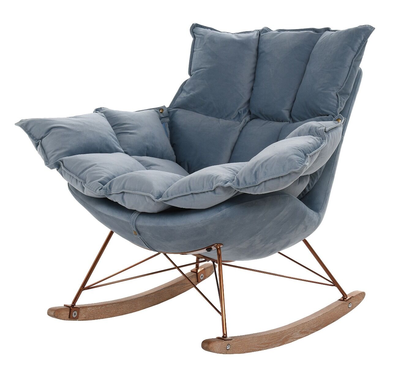 Fotel bujany Lieslie niebieski 90x102x85cm