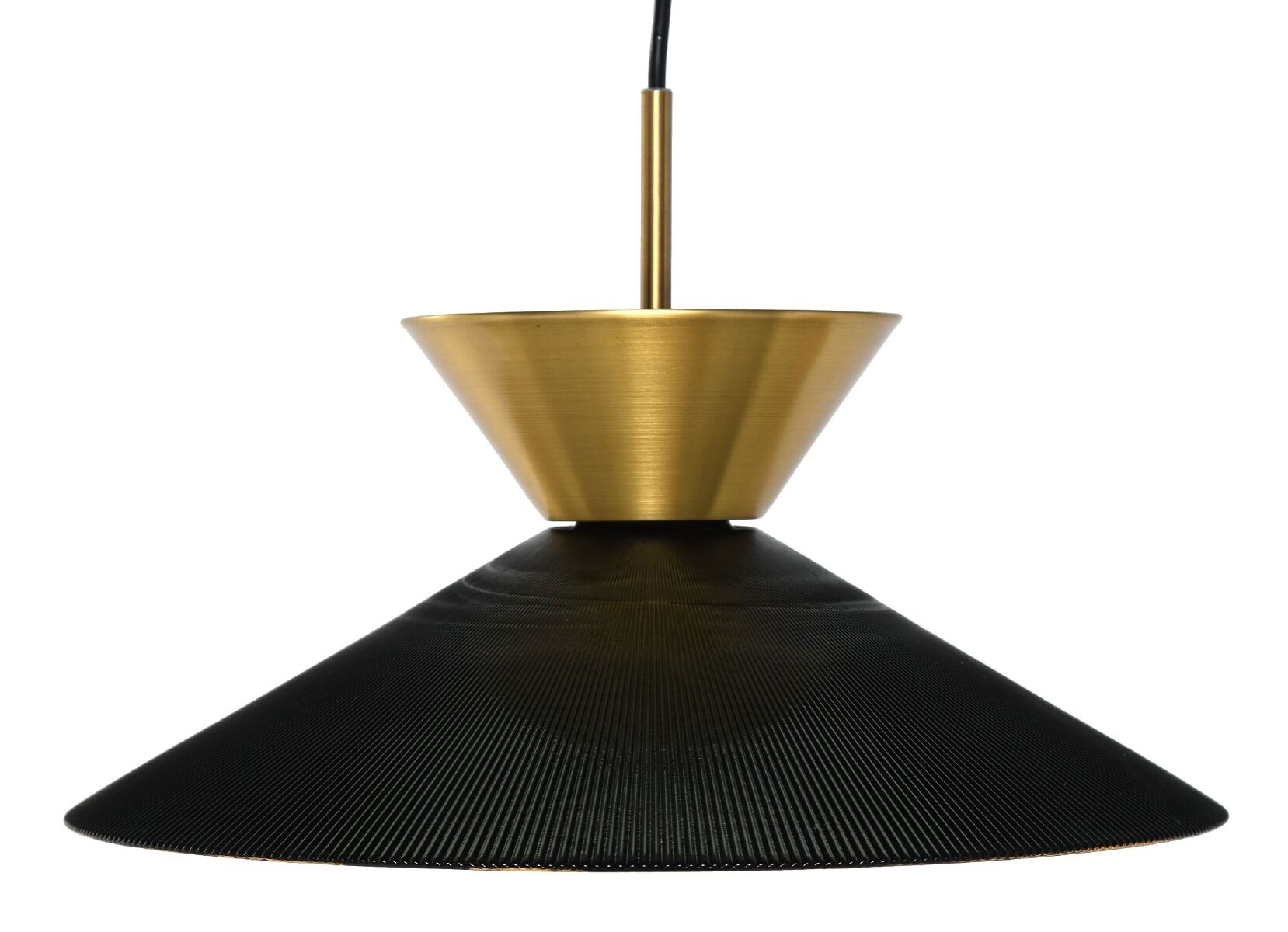 Lampa wisząca Flame metal gold ribbed black 34x160cm