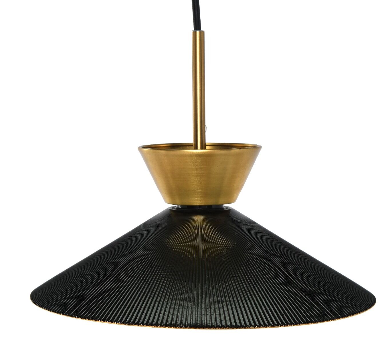 Lampa wisząca Flame ribbed black metal gold 25x160cm