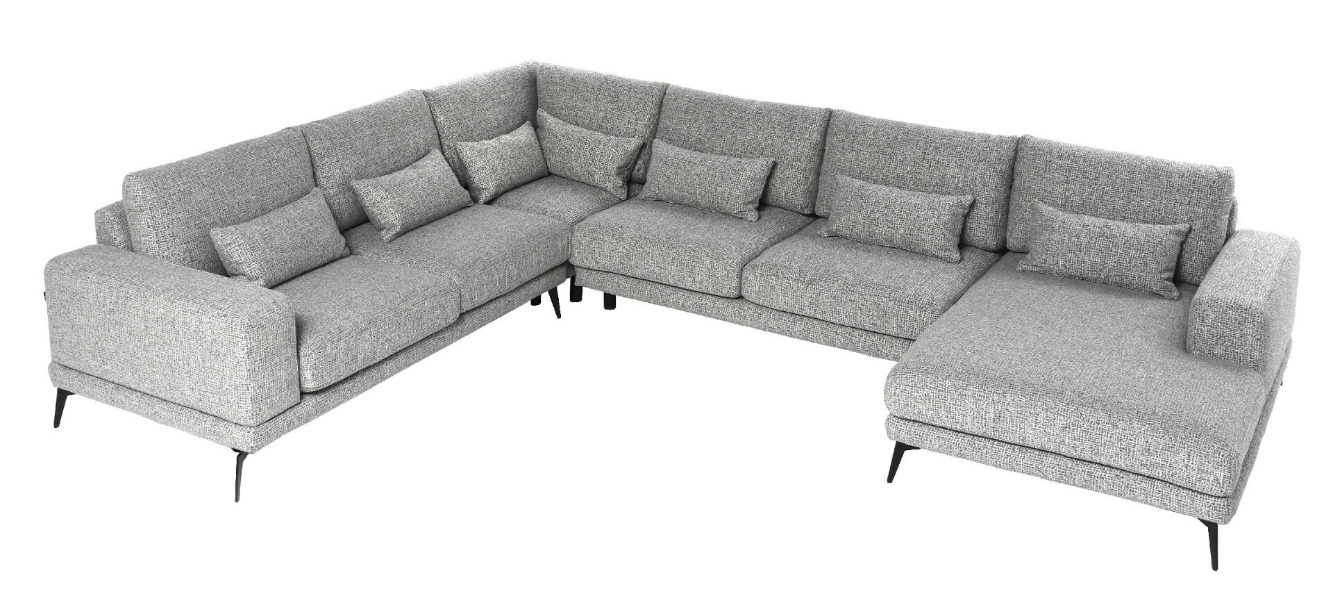 Sofa narożna prawa Life Steel II 334x156/274x86cm