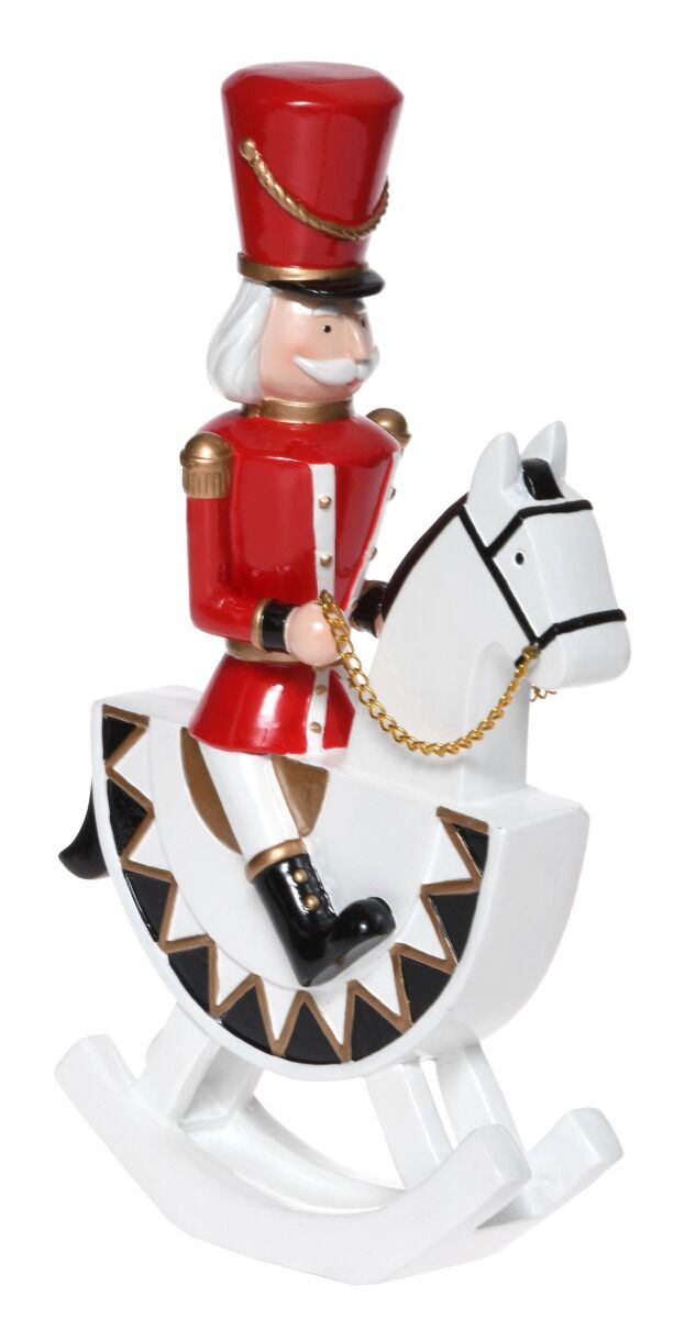 Figurka żołnierz na koniu na biegunach 19x8x29 cm