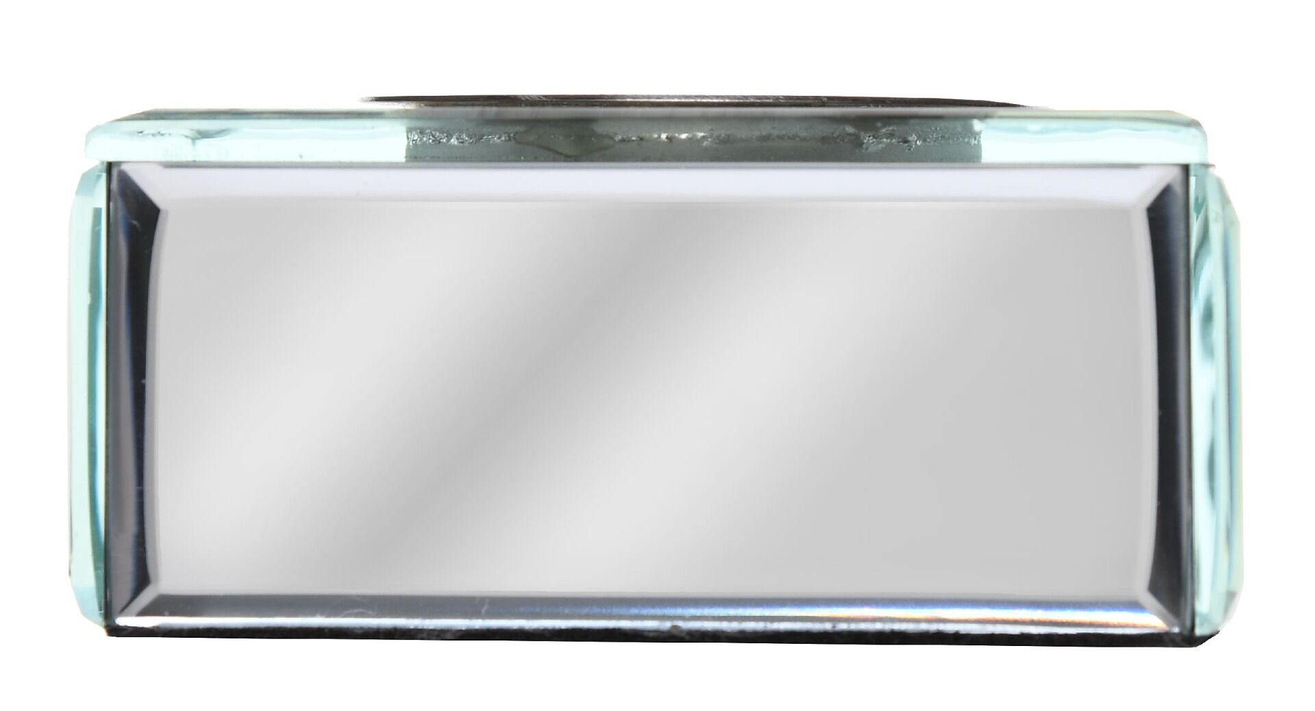 Świecznik na t-light Cofanetto 9x9x4cm szkło srebro