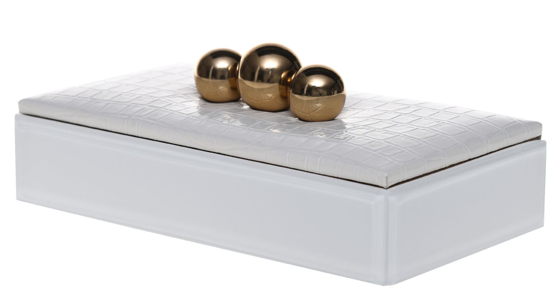 Pudełko ozdobne Cofanetto srebrne kule 20x10x4cm