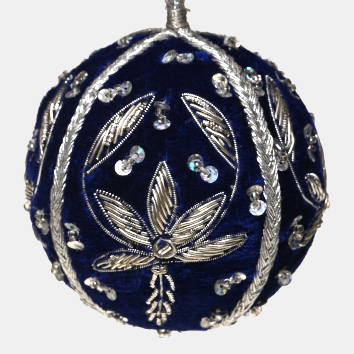 Ornament Haftowana Bombka 8cm Granatowa