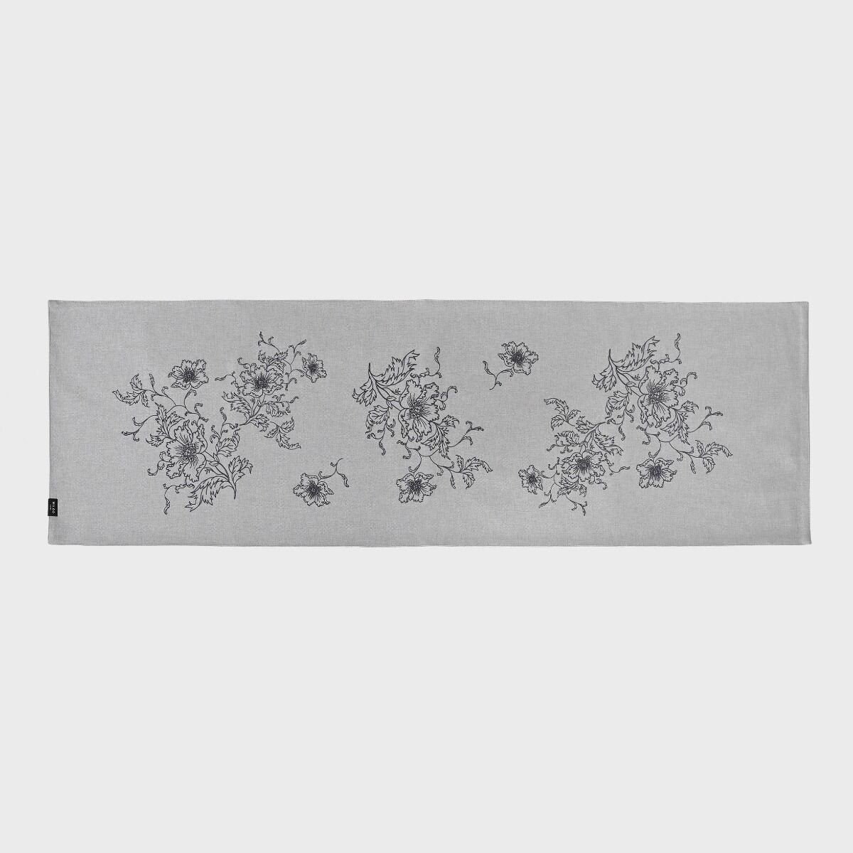 Bieżnik Floral zdobiony srebrnym haftem 45x140 cm