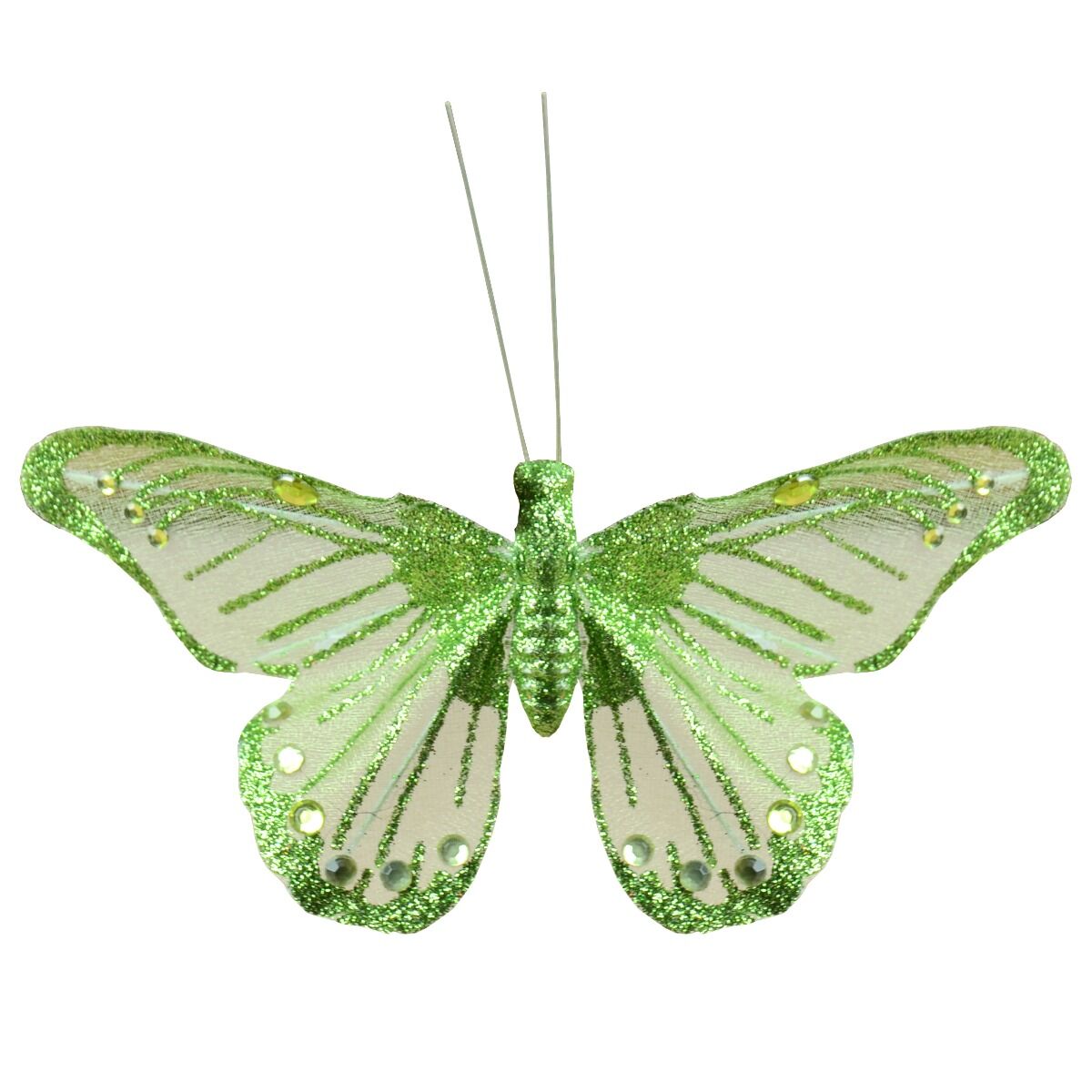 Motyl Klips 13cm zielony