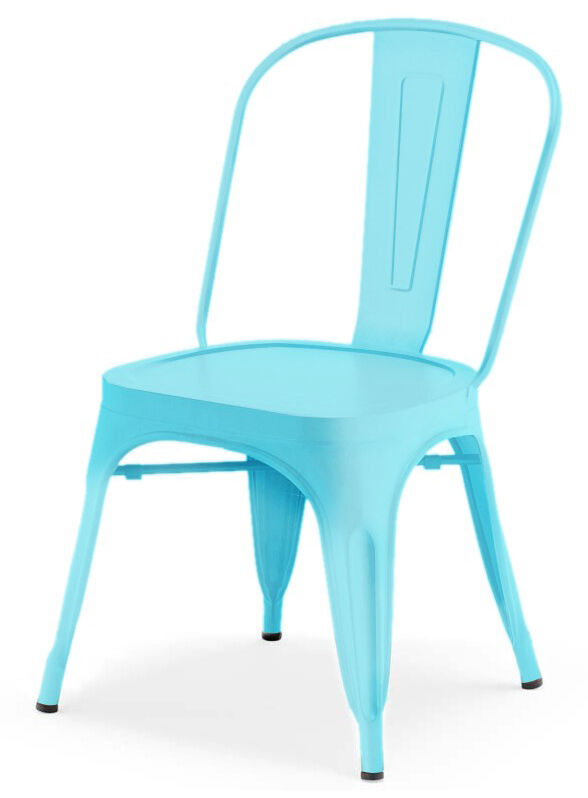 Krzesło Loft niebieskie metalowe 54x53x130cm Miloo Home