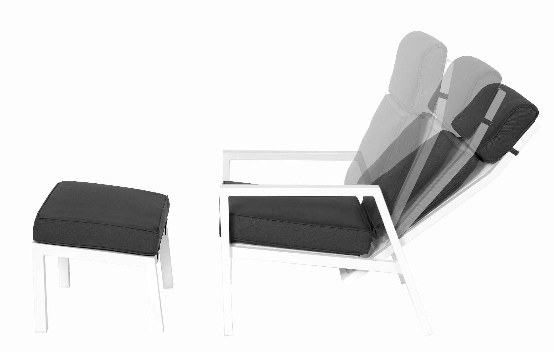 Fotel ogrodowy rozkładany z podnóżkiem Zoya 67x83x103 cm
