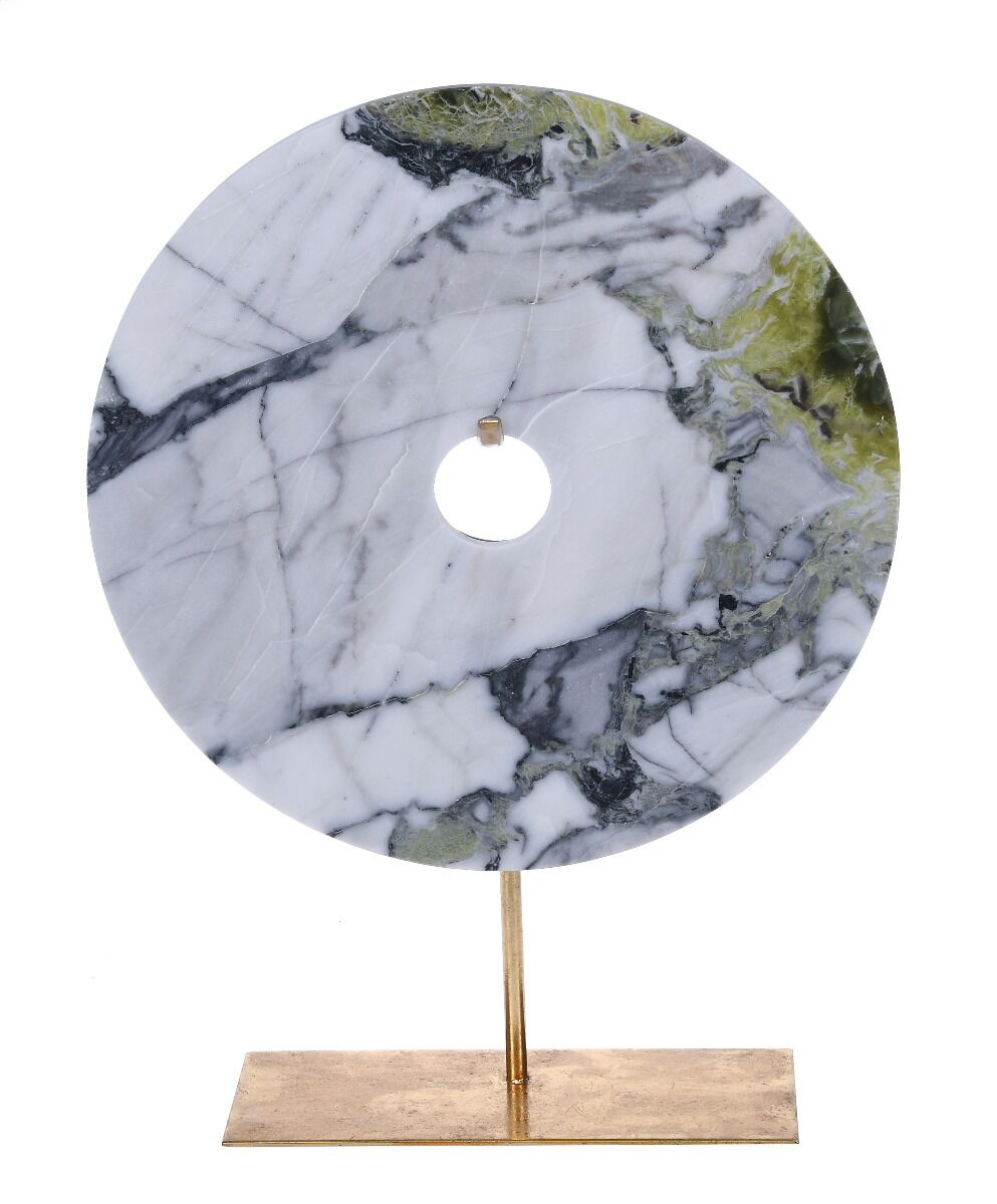 Zielona dekoracja na podstawie Marble Mint Grey 35x10x46cm
