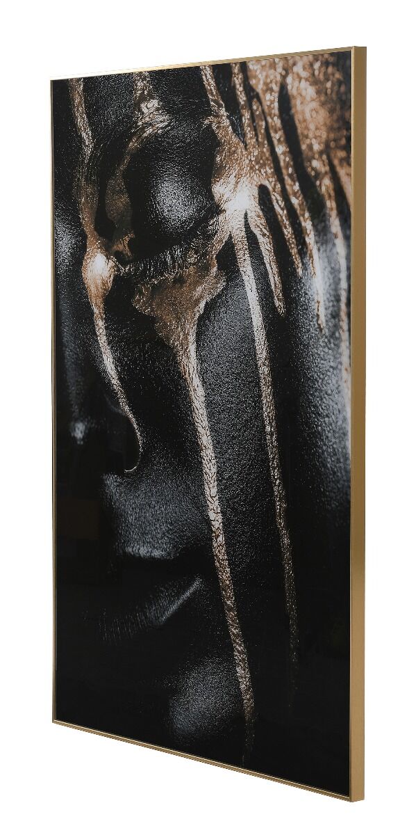 Grafika na szkle Black Gold Face 80x120x3 cm