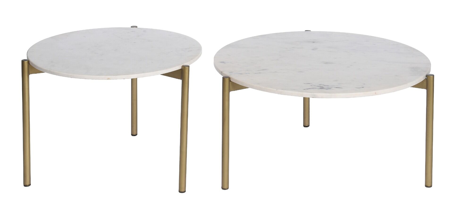 Set 2 stolików Carrara 76x76x42 cm/ 60x60x47 cm