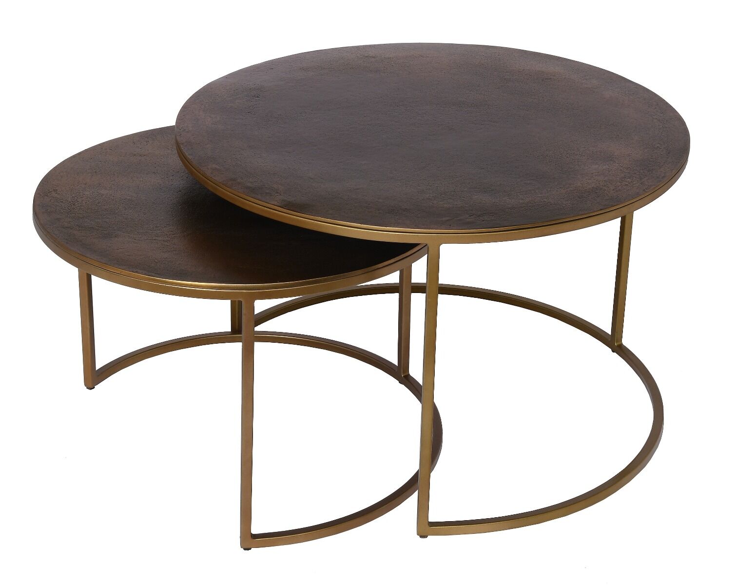 Set 2-óch stolików Contemporary śr.61x41cm/ śr. 76x48 cm