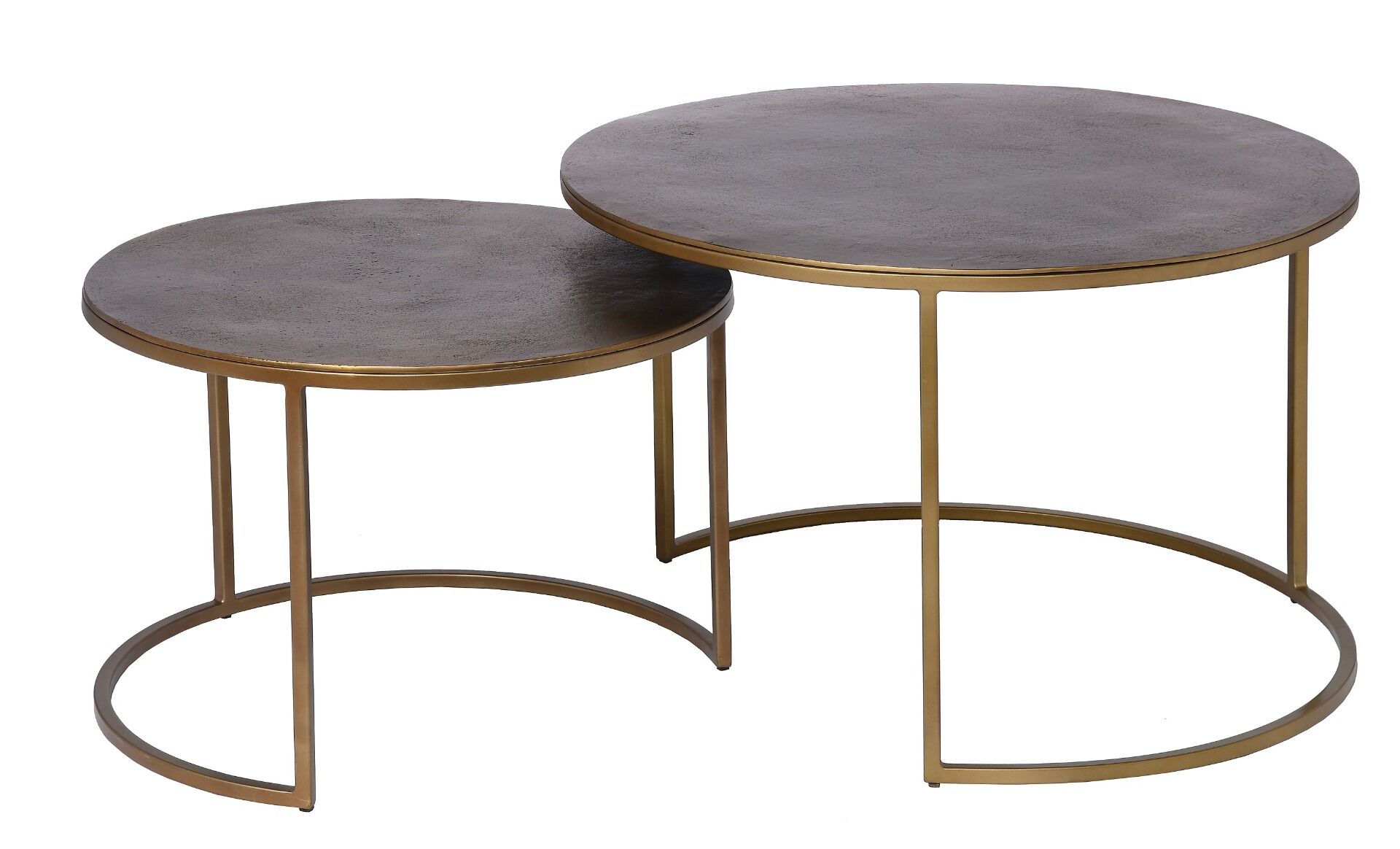 Set 2-óch stolików Contemporary śr.61x41cm/ śr. 76x48 cm