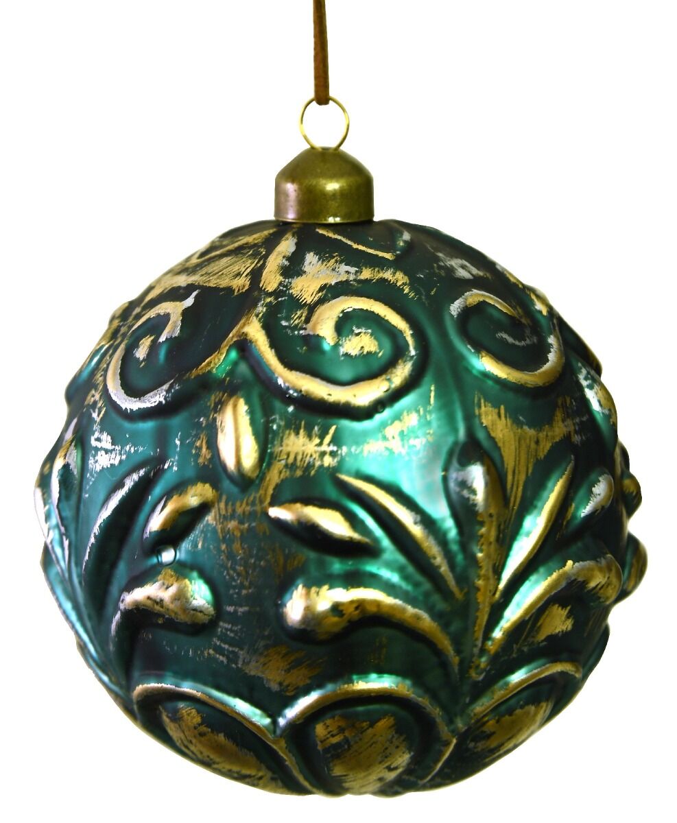 Bombka tłoczona ornament 12cm