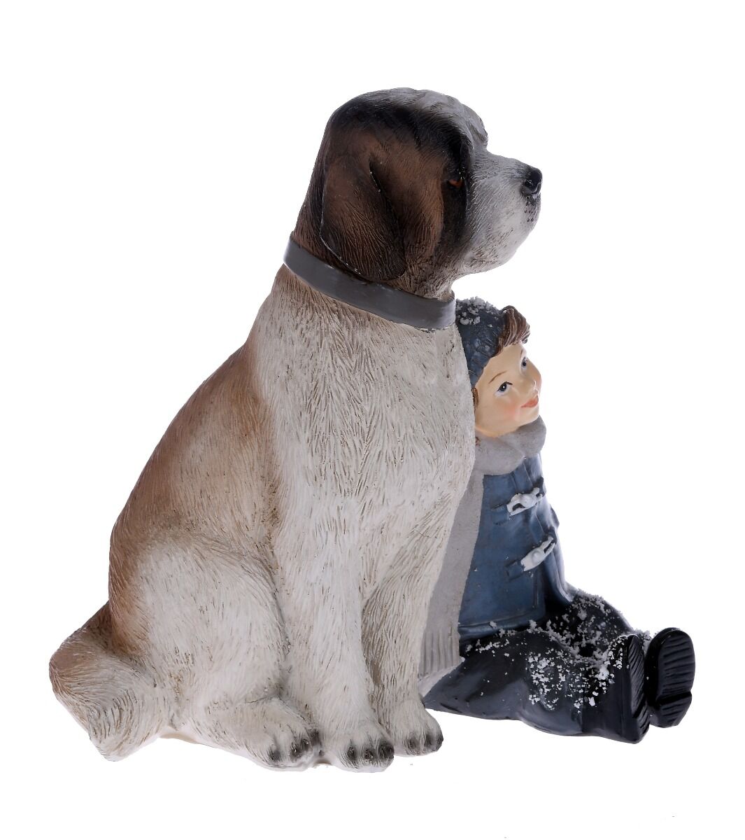 Figurka chłopczyk z psem 13x11x15 cm