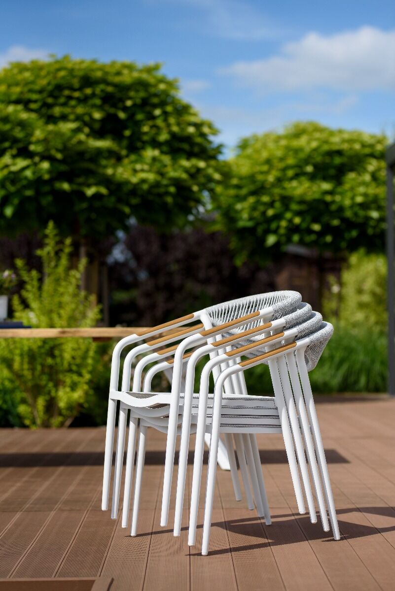 Krzesło ogrodowe Lantica białe 56x64x80cm Miloo Home