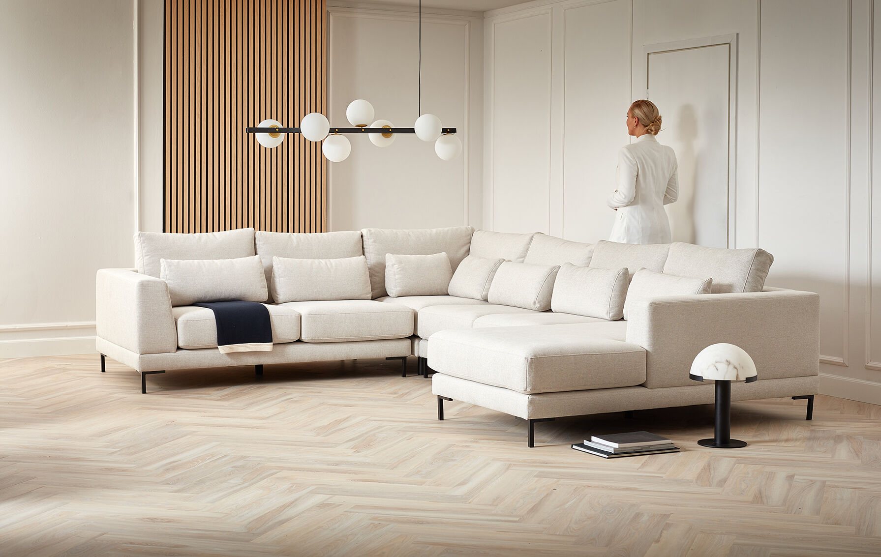 Sofa narożna z szezlongiem lewa Life Steel 386x272x172x80cm