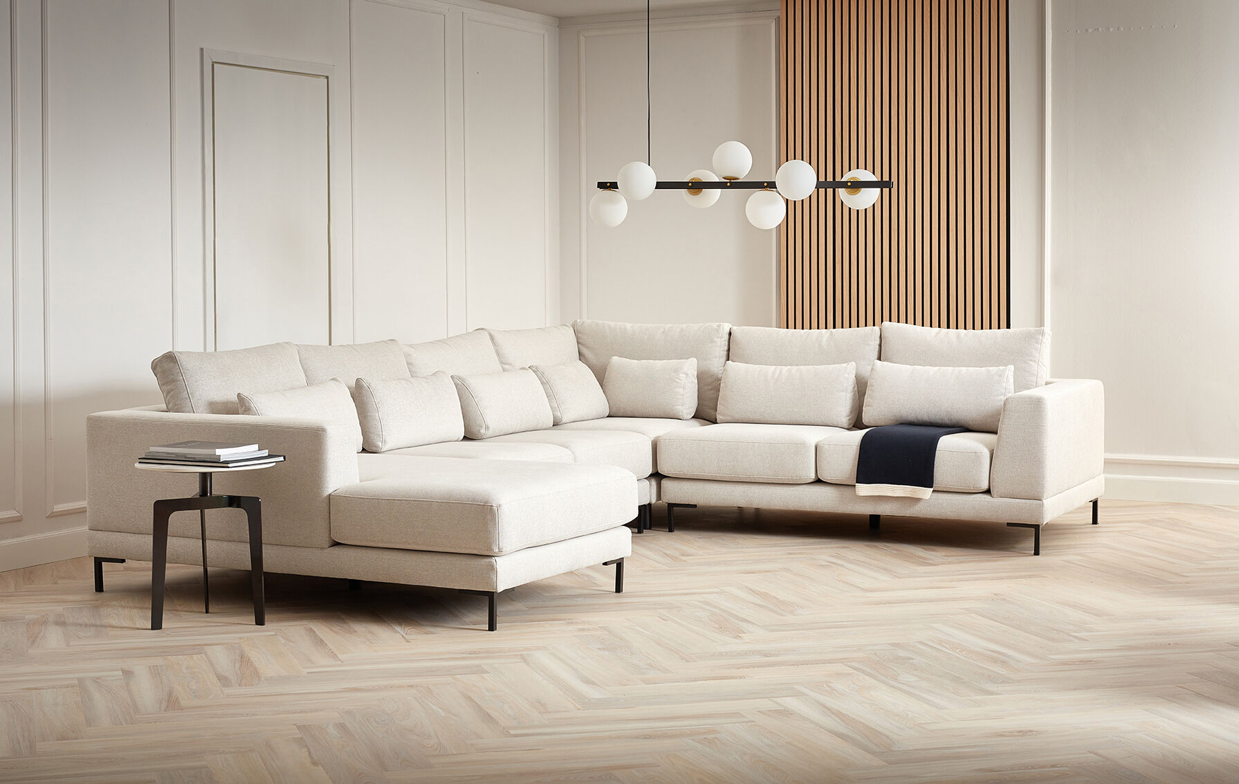 Sofa narożna z szezlongiem prawa Life Steel 378x272x172x80cm
