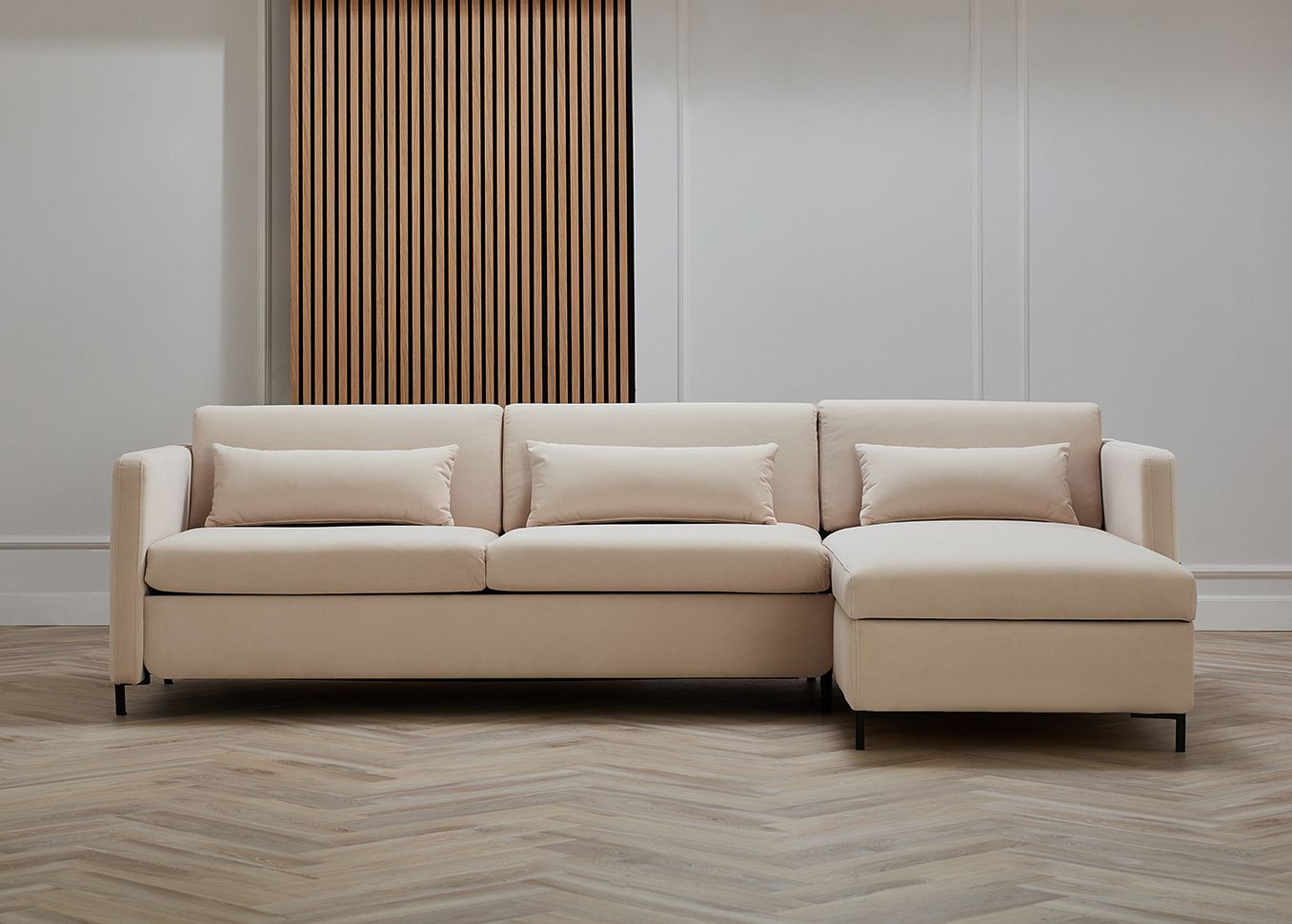 Sofa narożna prawa Soft 269x171x81cm z funkcją spania