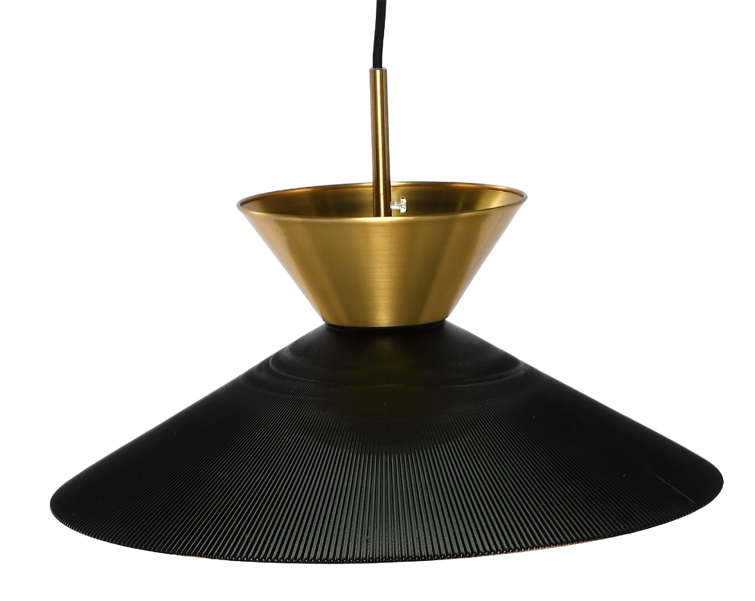 Lampa wisząca Flame metal gold ribbed black 34x160cm