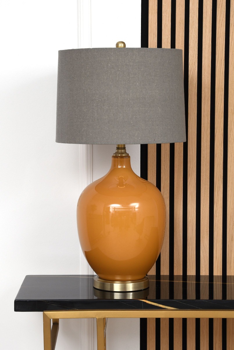 Lampa stołowa Elias z abażurem 38x38x72 cm